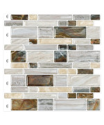 Peel And Stick Backsplash Tiles 12X12 Selfadhesive Tile Sticker For Kitchen Bathroom Brown 10 Sheets