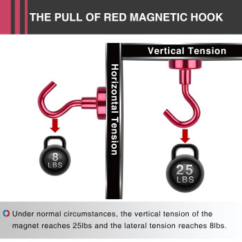 Lovimag Magnetic Hooks 25Lbs Strong Magnet Hooks For Cruise Cabin Magnetic Hooks For Hanging Fridge Classroom Refrigerator