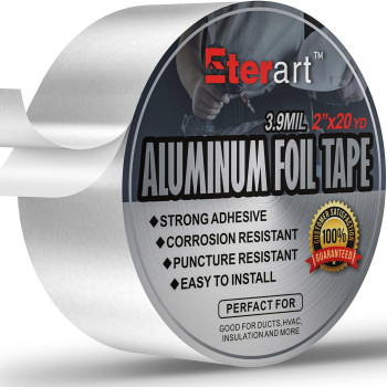 Eterart Aluminum Foil Duct Tape Heavy Duty High Temperature Sealing And Patching For Hvac Air Ducts Metal Repair Foamboard Insu