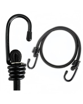 Lanlord Latex Black Heavy Duty Outdoor 40 Inch Bungee Cords With Hook Bungee Straps 3Pcs40Inch