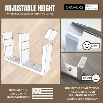 Universal Adjustable Height Sliding Closet Door Floor Guide Bracket White Grovers Home Solutions