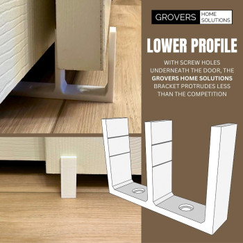 Universal Adjustable Height Sliding Closet Door Floor Guide Bracket White Grovers Home Solutions