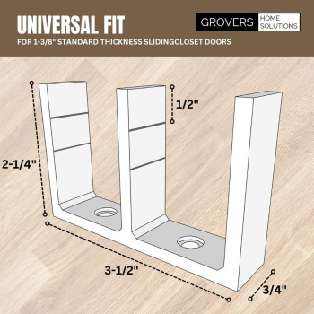 Universal Adjustable Height Sliding Closet Door Floor Guide Bracket White Grovers Home Solutions