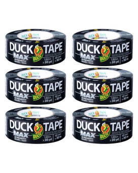 Duck Brand Max Strength Duct Tape Black 188 Inch X 35 Yards 240867 Pack Of 6