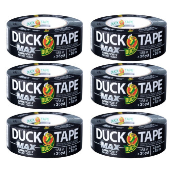 Duck Brand Max Strength Duct Tape Black 188 Inch X 35 Yards 240867 Pack Of 6