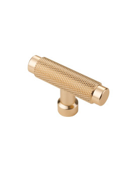 Alzassbg 10 Pack Gold Cabinet Knobs 21 Inch55Mm Diameter Cabinet Hardware T Bar Knurled Knobs For Cupboard And Drawers Al601