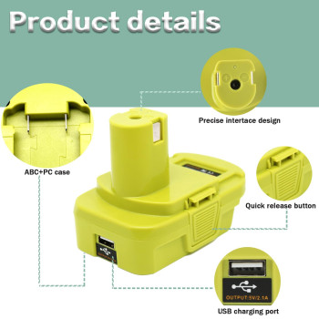 Dm18Rl Battery Adapter For Dewalt To Ryobi Battery Adapter Convert Dewalt 20V Llithium Battery To Ryobi 18V P107 P108 Battery W