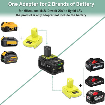 Dm18Rl Battery Adapter For Dewalt To Ryobi Battery Adapter Convert Dewalt 20V Llithium Battery To Ryobi 18V P107 P108 Battery W