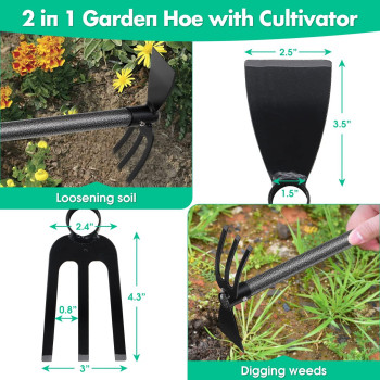 Hoe Garden Tool 45 Inch Long Garden Hoe And Cultivator Garden Hand Tiller With Long Handle Heavy Duty Garden Tools Hoe Cultivat