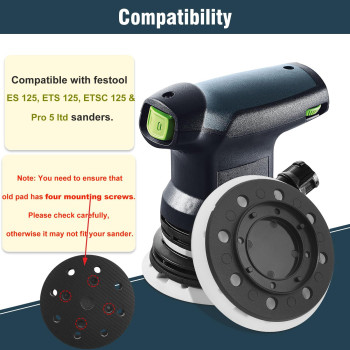 Durable 492280 Ets 125 Eq Jetstream Sanding Pad Replacement 125Mm 5 In Hard 8 Holes Compatible With Festool Ets 125 Es 125