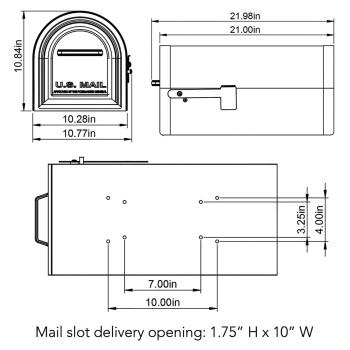 Architectural Mailboxes Reliant Galvanized Steel Locking Post Mount Mailbox Compatibility Code C Mb981Bam Black Large Capa