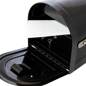 Architectural Mailboxes Reliant Galvanized Steel Locking Post Mount Mailbox Compatibility Code C Mb981Bam Black Large Capa