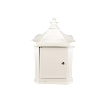 Architectural Mailboxes Hamilton Cast Aluminum Locking Post Mount Mailbox Compatibility Code C Hm200Wam White Large Capaci