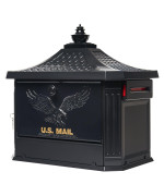 Architectural Mailboxes Hamilton Cast Aluminum Locking Post Mount Mailbox Compatibility Code C Hm200Bam Black Large Capaci