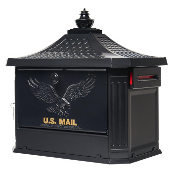 Architectural Mailboxes Hamilton Cast Aluminum Locking Post Mount Mailbox Compatibility Code C Hm200Bam Black Large Capaci