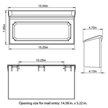 Architectural Mailboxes Windsor Plastic Wall Mount Mailbox Wmh00Wam White Small Capacity