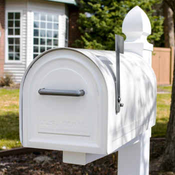 Architectural Mailboxes Reliant Galvanized Steel Locking Post Mount Mailbox Compatibility Code C Mb981Wam White Large Capa