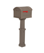 Architectural Mailboxes Grand Haven Plastic Mailbox And Post Kit Ghc40Mam Mocha Extra Large Capacity