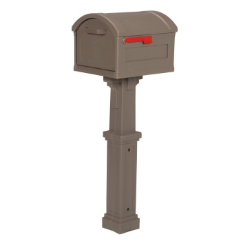 Architectural Mailboxes Grand Haven Plastic Mailbox And Post Kit Ghc40Mam Mocha Extra Large Capacity