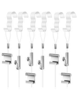 Dunzy Picture Rail Hanging System Picture Rail Hooks Molding Hooks Picture Rail Hangers With Invisible Nylon Cord And Adjustable