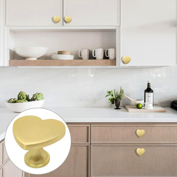 Ssyhqax 6 Pcs Brass Fourleaf Clover Knobs Handle Gold Cabinet Knobs Cabinet Drawer Dresser Furniture Kitchen Wardrobe Bathroom