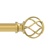 Voiiy Curtain Rods For Windows 48 To 84 Inch47 Feet 34 Diameter Gold Drapery Rods With Twisted Cage Finials Size3688 Inc