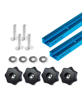 Powertec 71811 24 Doublecut Profile Ttrack And Ttrack Knob Kit W 7Star 516 Threaded Knob Bolts And Washers For Woodwor