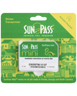 Transponder Direct SunPass Mini Sticker for Florida Toll, w/Registration Holder - New Version