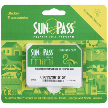 Transponder Direct SunPass Mini Sticker for Florida Toll, w/Registration Holder - New Version