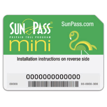 Transponder Direct SunPass Mini Sticker for Florida Toll, w/Registration Holder - New Version