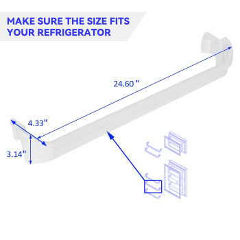 Ecotric 2 X 240534901 Refrigerator Door Shelf Rack Bar Rail Retainer Compatible With Kenmore Frigidaire Refrigerators Replacemen