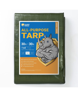 Guard Shield Green Tarp Waterproof 30X30 Feet Medium Duty All Purpose Poly Tarps Cover 7Mil