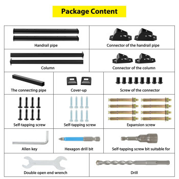 Signstek Handrails For Outdoor Steps 3 Step Handrail Fit 2 Or 3 Steps Outdoor Stair Railing Metal Porch Railing Deck Handrail