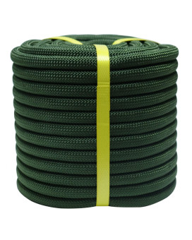 Double Braided Arborist Rope 12 Inch X 100 Feet Polyester Rope High Strength Climbing Rope For Adults Kids Tree Work Halya