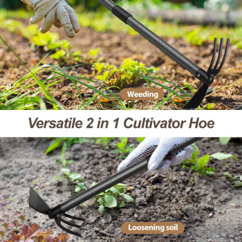 Hoe Garden Tool 45 Inch Garden Hoe Long Handle For Weeding Hoe Cultivator 2 In 1 Hand Garden Tools For Gardening Planting