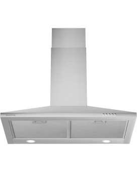 Soonye 450 Cfm 30 Inch Range Hood Stainless Steel Wall Mount Vent Hood Convertible To Ductlessducted With Led Lights 3 Speed