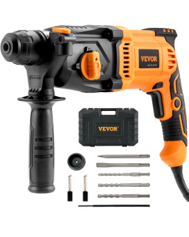 Vevor 1 Inch Sdsplus Rotary Hammer Drill 8 Amp Corded Drills Heavy Duty Chipping Hammers Wsafety Clutch Electric Demolition