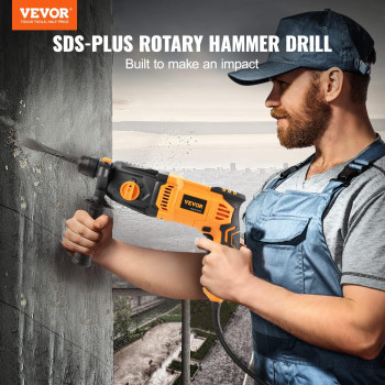 Vevor 1 Inch Sdsplus Rotary Hammer Drill 8 Amp Corded Drills Heavy Duty Chipping Hammers Wsafety Clutch Electric Demolition