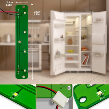 Wisiny W11043011 Refrigerator Led Light Board W10866538 Led Light Module Compatible For Kenmore Maytag Amana Ikea Whirlpool Refr