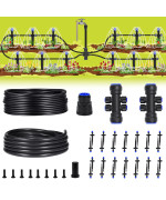 Hiraliy 118Ft Garden Watering System Drip Irrigation Kits For Plants New Quickconnect Fittings Blank Distribution Tubing Sa