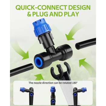 Hiraliy 118Ft Garden Watering System Drip Irrigation Kits For Plants New Quickconnect Fittings Blank Distribution Tubing Sa