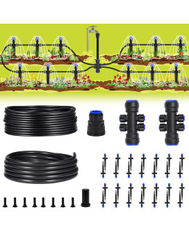 Hiraliy 50Ft Garden Watering System Drip Irrigation Kits For Plants New Quick Connector Blank Distribution Tubing Saving Wat