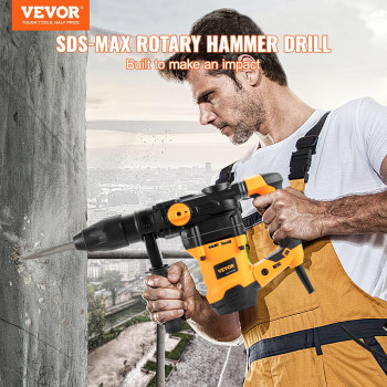 Vevor 1916 Inch Sdsmax Rotary Hammer Drill 13Amp Corded Drills Heavy Duty Chipping Hammers Wvibration Control Safety Clu