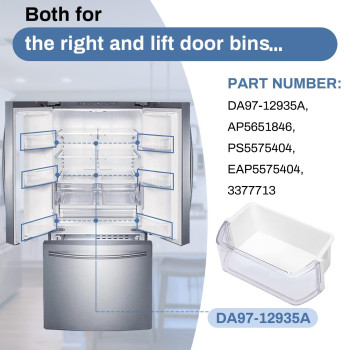 Da9712935A Door Bin Rf220Nctasr Door Shelf Compatible With Samsungboth Left And Right Rf220Nctasg Rf220Nctaww Rf220Nctasp