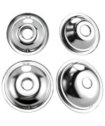 4 Pack Ge68C Chrome Drip Pans 2 X 6 And 2 X 8 Burner Drip Pan Bowls By Pandeels Fit For Ge And Hotpoint Electric Ranges