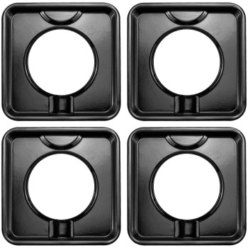 Gas Range Drip Pans Square By Pandeels 775 X 775 Inch Sgp400 Black Steel Heavy Duty Chrome Pan Replacement Replace Wp7863