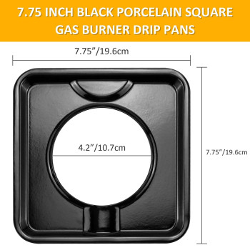 Gas Range Drip Pans Square By Pandeels 775 X 775 Inch Sgp400 Black Steel Heavy Duty Chrome Pan Replacement Replace Wp7863