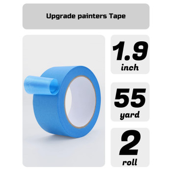 Lichamp Blue Painters Tape 2 Bulk Pack 19 Inch By 55 Yards Paper Tape Blue Masking Tape For Crafts Arts