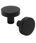 Swzhai Matte Black Cabinet Knobs 6 Pack Drawer Knobs Black Round Knobs For Cabinet And Dresser Drawers Single Hole Cabinet Doo