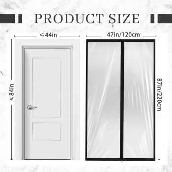 Amylove Zipper 48 X 87 Inch Dust Barrier Door Kit Construction Door Barrier 4 X 725 Ft Reusable Plastic Curtain Cover Containme